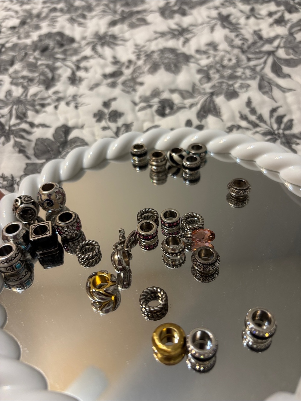 Brighton Silver-Tone European Charm Beads with Turquoise, Black, Gold Accents - Picture 4 of 4